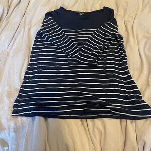 Laila Jayde Navy and White Striped  3/4 Sleeve Tee